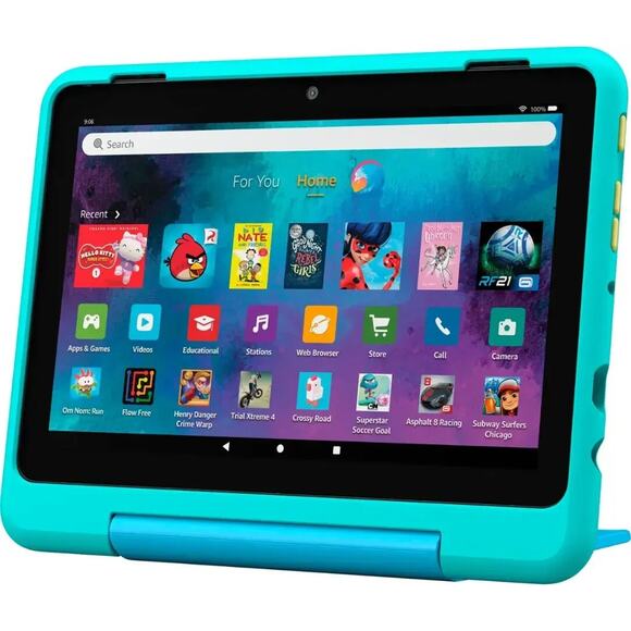 Amazon Fire HD 8 Kids Pro tablet- 2024 6-12 32 GB 6-m Amazon Kids+ Teal Bundle